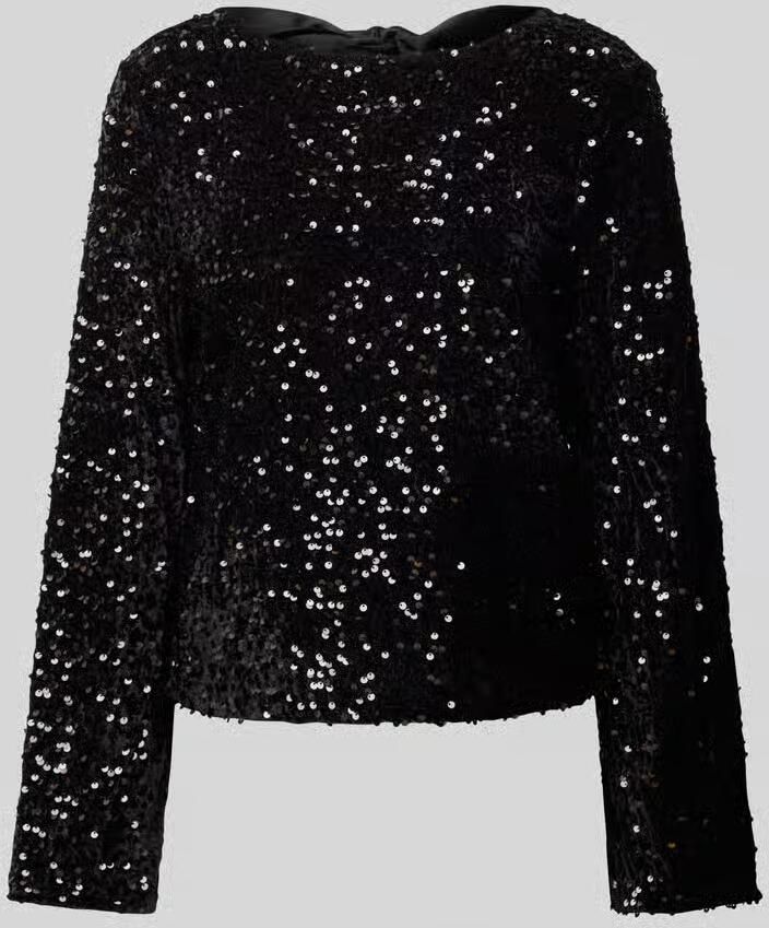 Pieces Regular fit blouse met lange mouwen en strik model 'KAM' - Foto 2