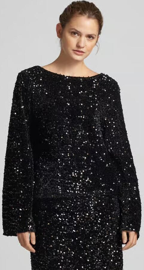 Pieces Regular fit blouse met lange mouwen en strik model 'KAM' - Foto 3