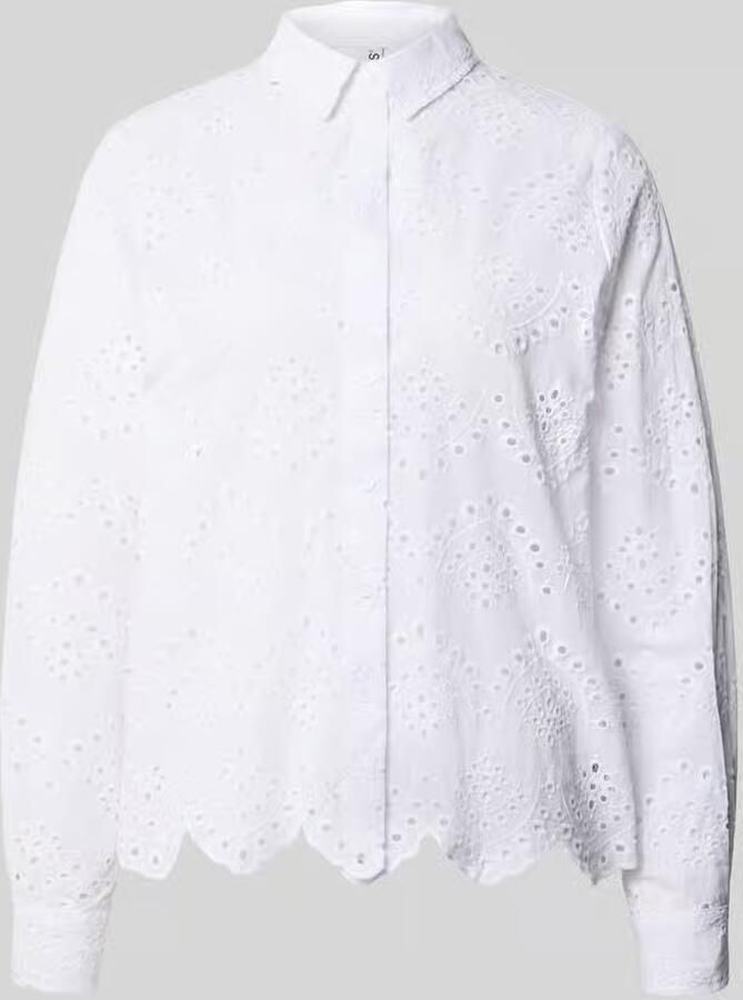 Pieces regular fit blouse met lange mouwen van puur katoen model 'VILDE' - Foto 2