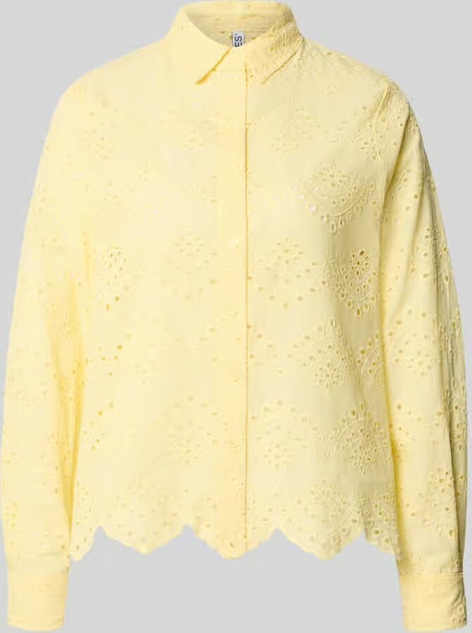 Pieces regular fit blouse met lange mouwen van puur katoen model 'VILDE' - Foto 2