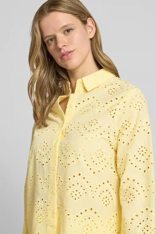Pieces regular fit blouse met lange mouwen van puur katoen model 'VILDE'