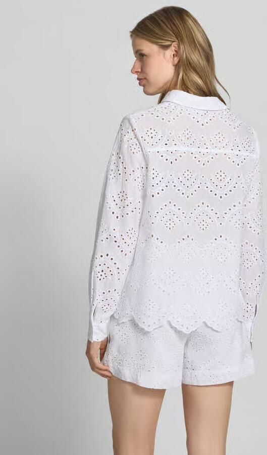 Pieces regular fit blouse met lange mouwen van puur katoen model 'VILDE'