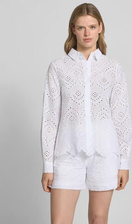 Pieces regular fit blouse met lange mouwen van puur katoen model 'VILDE' - Foto 4