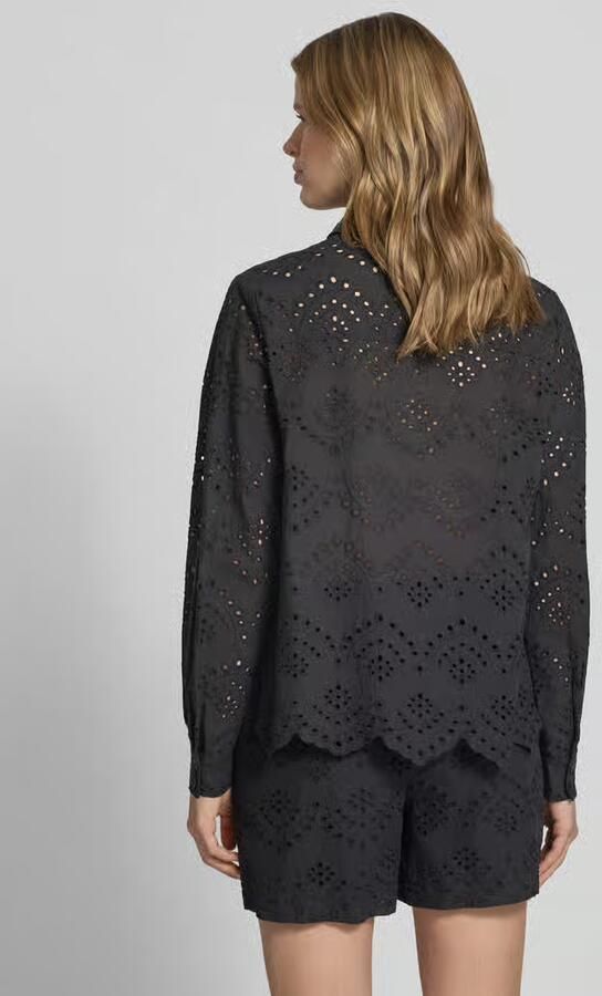 Pieces regular fit blouse met lange mouwen van puur katoen model 'VILDE' - Foto 6