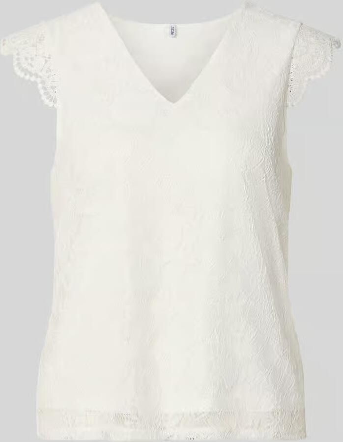 Pieces Kanten top PCOLLINE SL LACE V-NECK TOP WVN NOOS - Foto 2