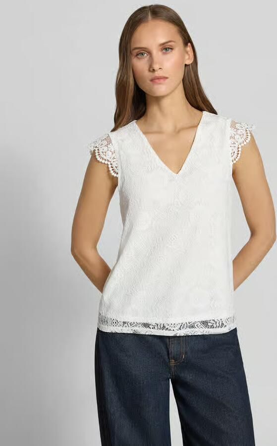 Pieces Kanten top PCOLLINE SL LACE V-NECK TOP WVN NOOS - Foto 6
