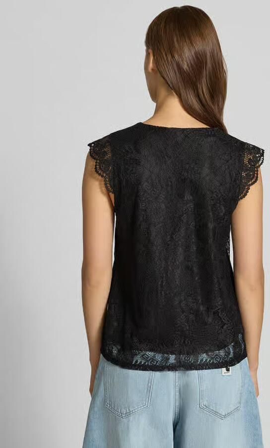 Pieces Kanten top PCOLLINE SL LACE V-NECK TOP WVN NOOS - Foto 3