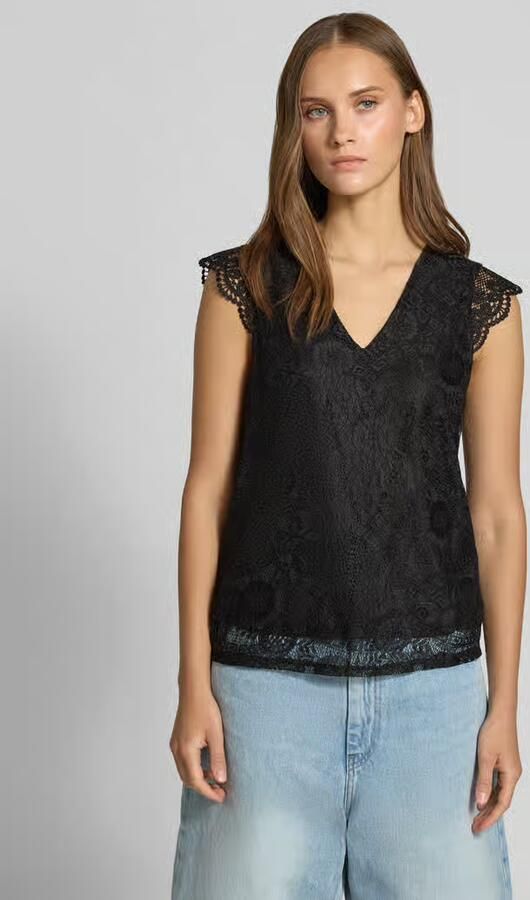 Pieces Kanten top PCOLLINE SL LACE V-NECK TOP WVN NOOS - Foto 5