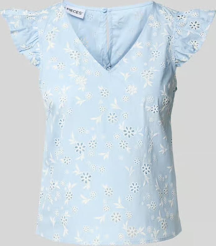Pieces regular fit blousetop van puur katoen model 'BANNA' - Foto 2