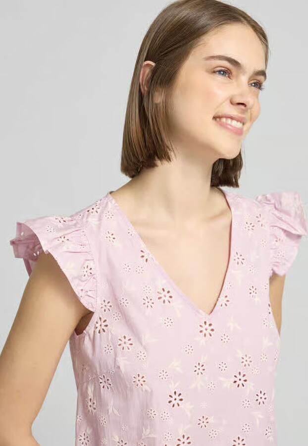 Pieces regular fit blousetop van puur katoen model 'BANNA'