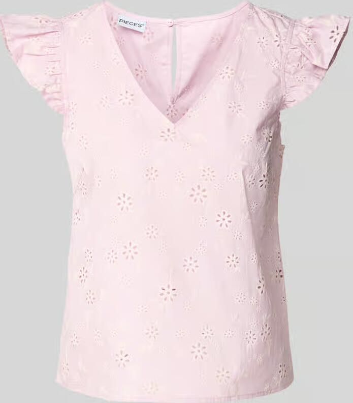 Pieces regular fit blousetop van puur katoen model 'BANNA' - Foto 2