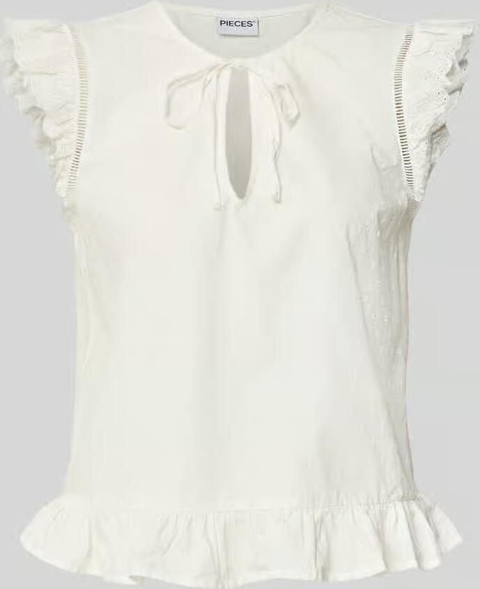 Pieces regular fit blousetop van puur katoen model 'GOLDIE'