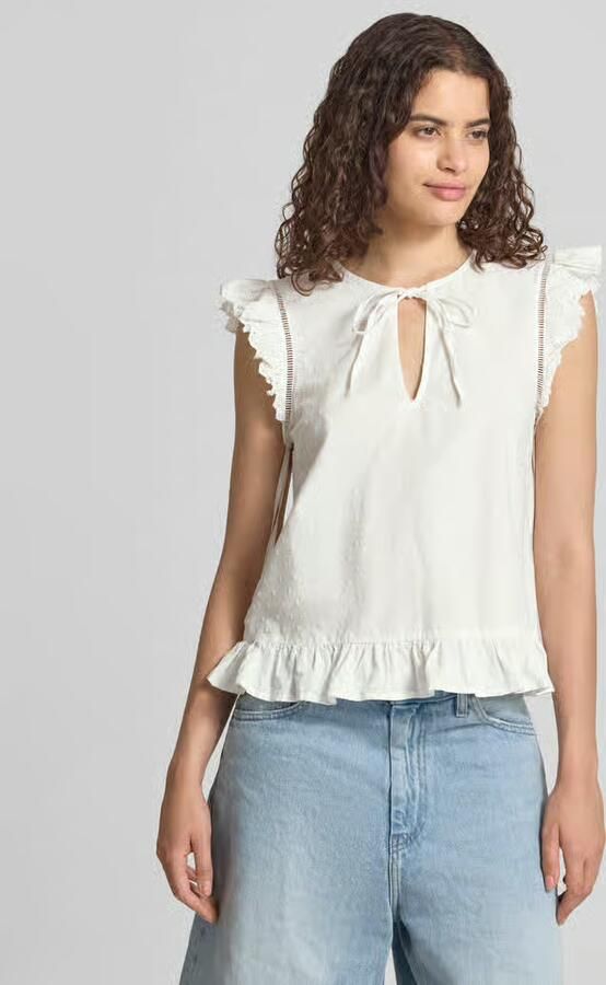 Pieces regular fit blousetop van puur katoen model 'GOLDIE' - Foto 4