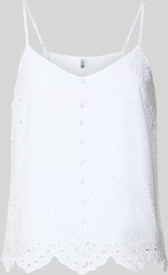 Pieces regular fit blousetop van puur katoen model 'VILDE' - Foto 2