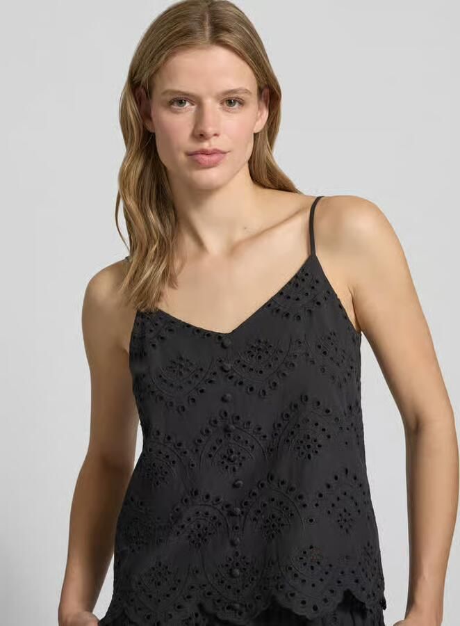 Pieces Regular fit blousetop van puur katoen model 'VILDE'