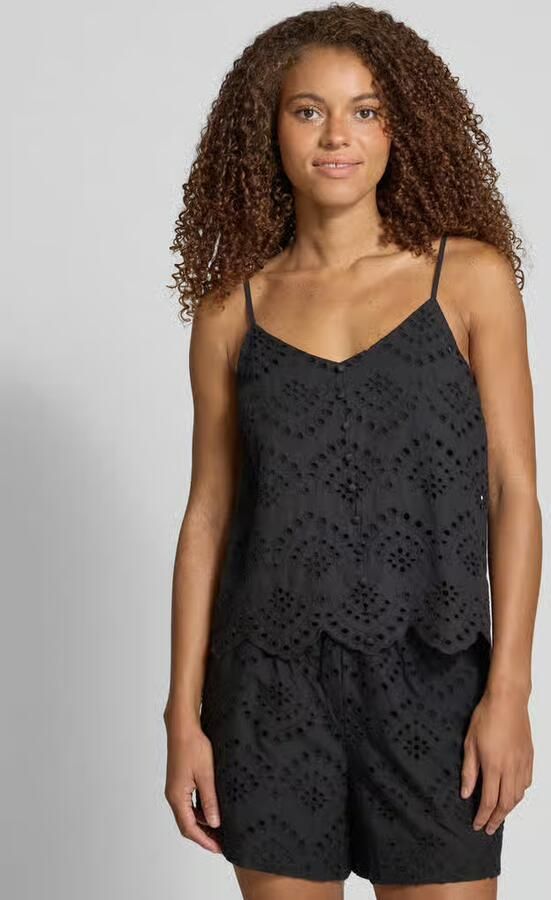 Pieces regular fit blousetop van puur katoen model 'VILDE' - Foto 3