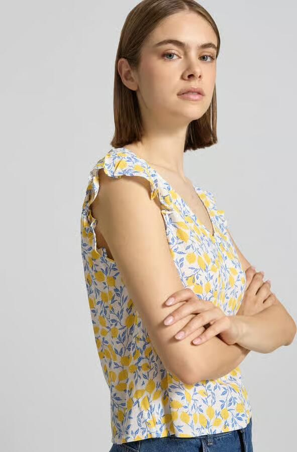 Pieces regular fit blousetop van zuivere viscose model 'BARRI'