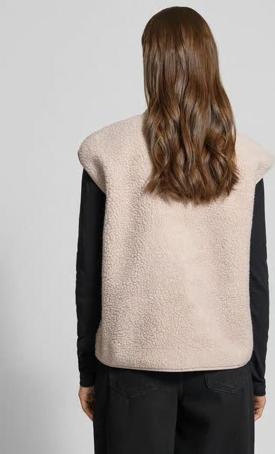 Pieces Comfort fit gilet van teddybont met opstaande kraag model 'SADIA' - Foto 5