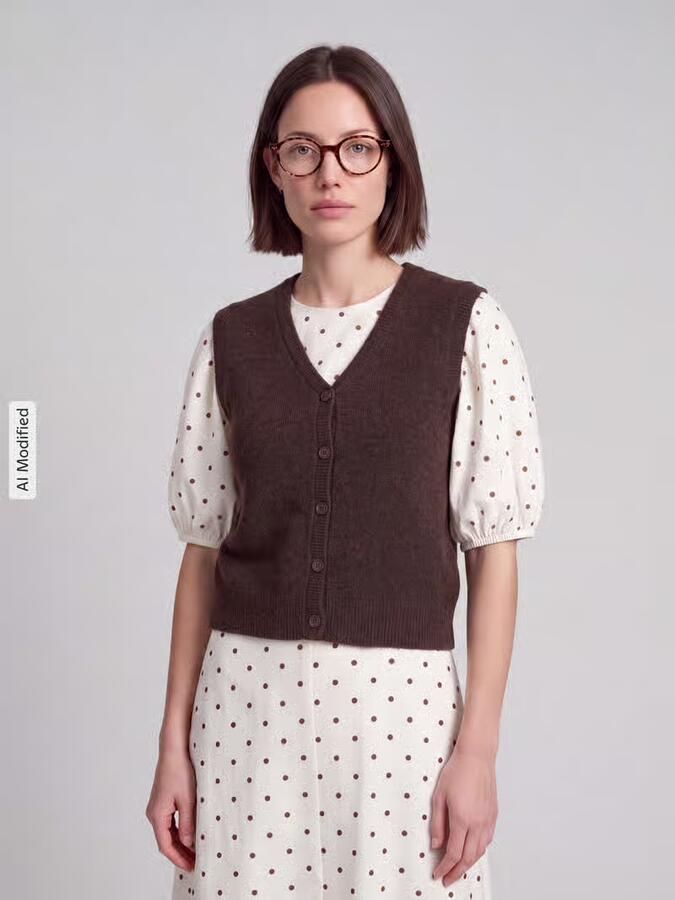 Pieces Regular fit bodywarmer met v-hals model 'SALLY' - Foto 3