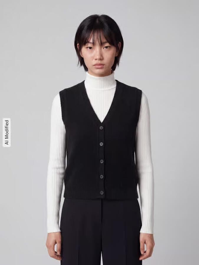 Pieces Regular fit bodywarmer met v-hals model 'SALLY' - Foto 3