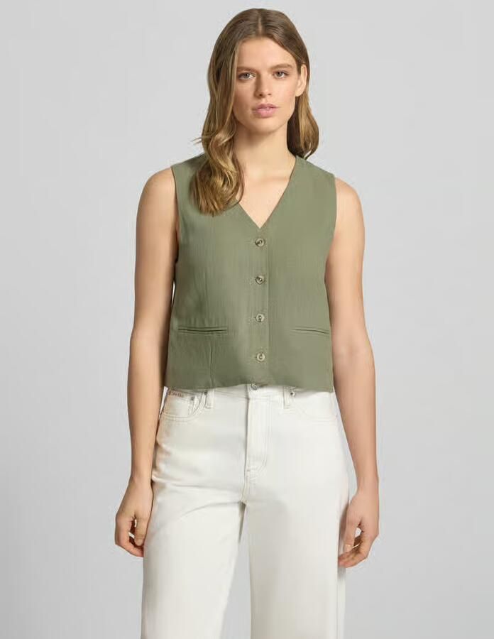 Pieces regular fit bodywarmer van viscose-linnenmix model 'VINSTY' - Foto 2