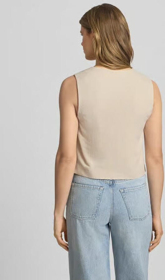 Pieces regular fit bodywarmer van viscose-linnenmix model 'VINSTY' - Foto 3