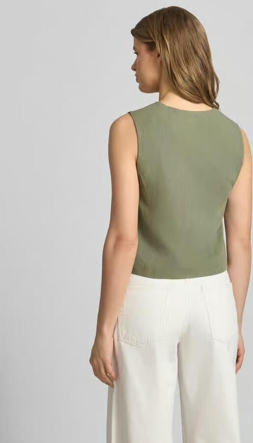 Pieces regular fit bodywarmer van viscose-linnenmix model 'VINSTY' - Foto 4