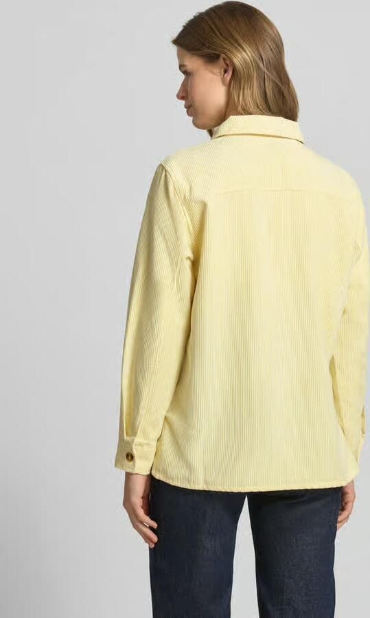 Pieces regular fit cordblouse met borstklepzakken model 'EFFI'