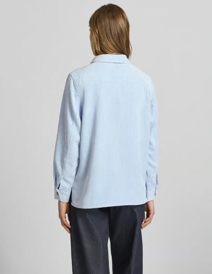 Pieces regular fit cordblouse met borstklepzakken model 'EFFI'