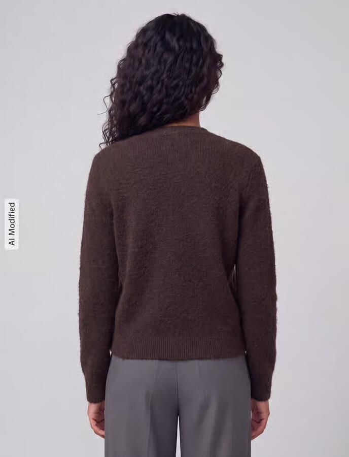 Pieces Regular fit gebreid jack met wol Model 'MALOU' - Foto 4
