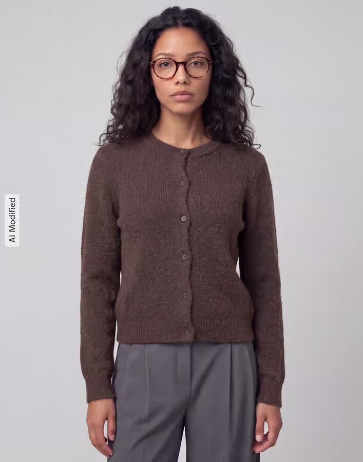 Pieces Regular fit gebreid jack met wol Model 'MALOU' - Foto 2