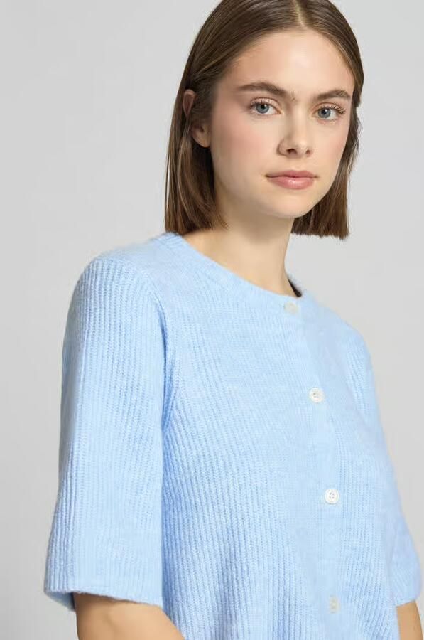 Pieces Boxy fit gebreid jack van ribtricot model 'SILLY' - Foto 4
