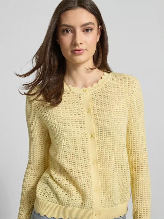 Pieces regular fit gebreid jack van puur katoen model 'SCOUT'