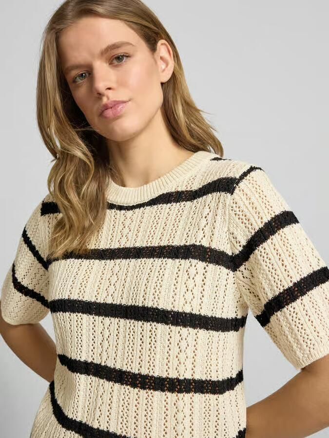 Pieces regular fit gebreid shirt van puur katoen model 'NUKA' - Foto 2
