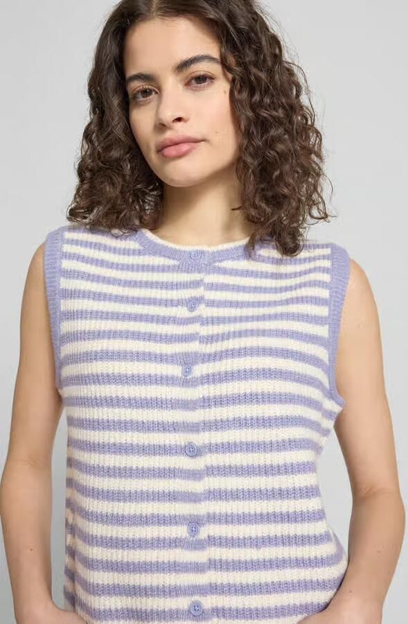 Pieces regular fit gebreide bodywarmer met wol-aandeel model 'MALOU'