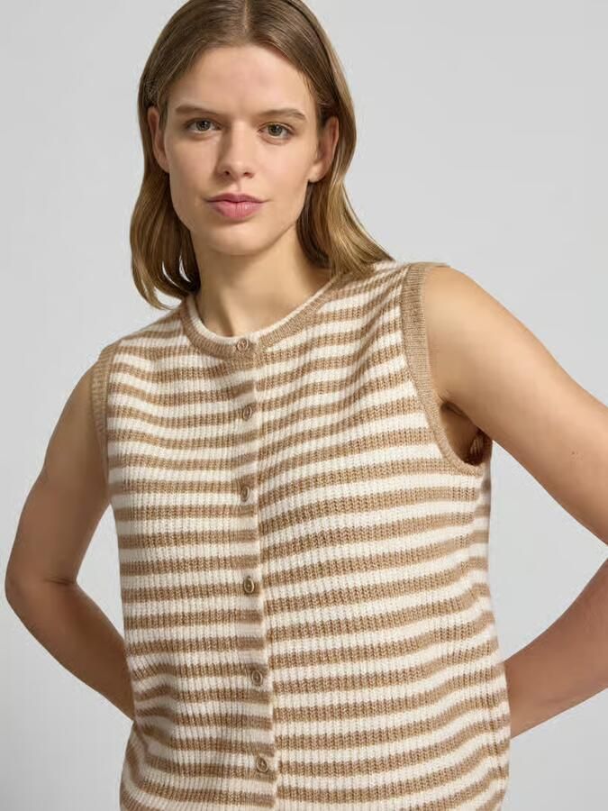 Pieces regular fit gebreide bodywarmer met wol-aandeel model 'MALOU'