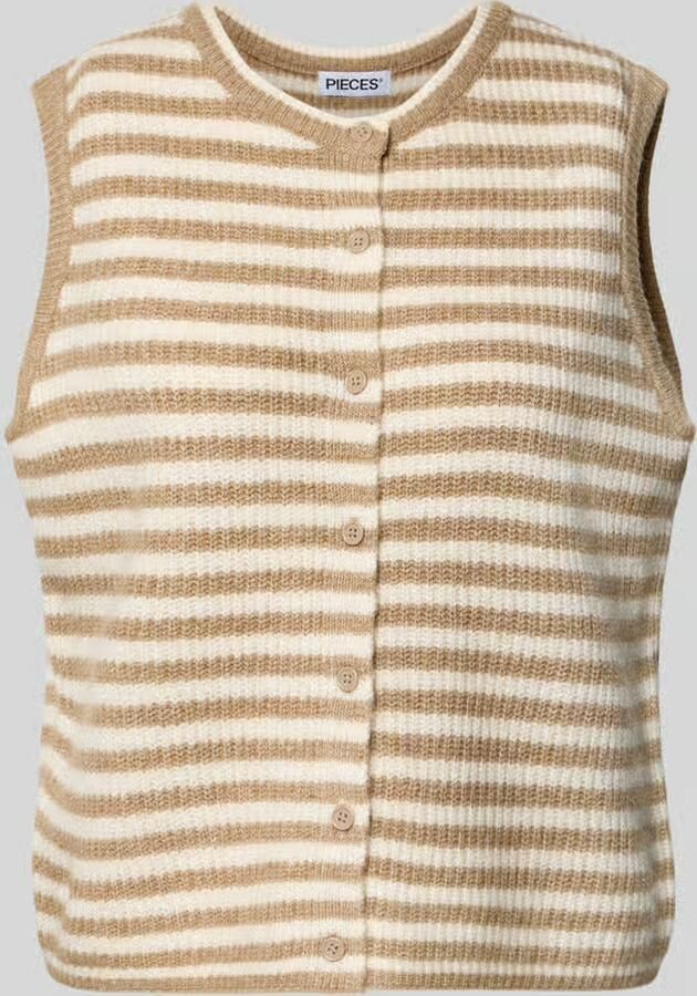 Pieces regular fit gebreide bodywarmer met wol-aandeel model 'MALOU' - Foto 2
