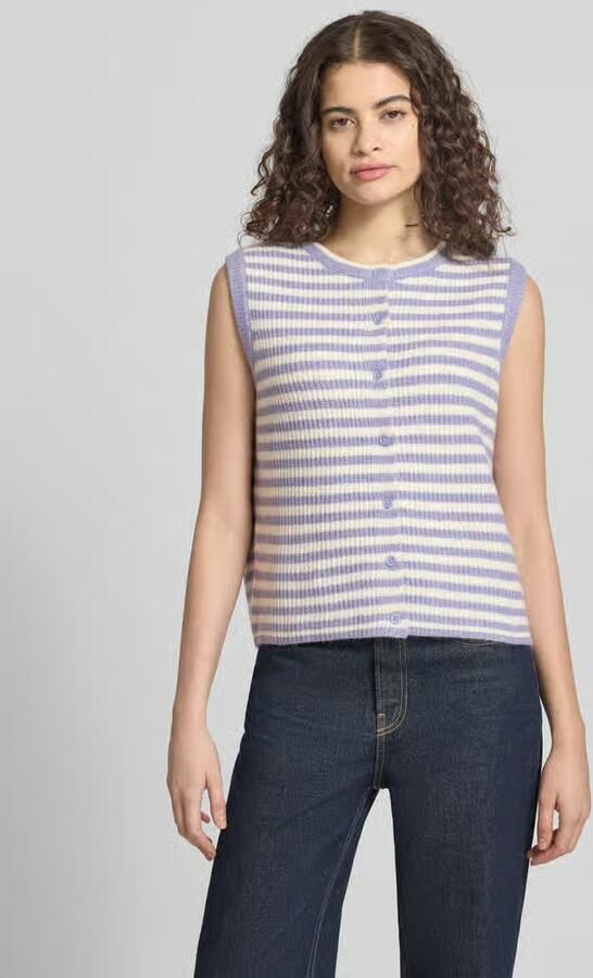 Pieces regular fit gebreide bodywarmer met wol-aandeel model 'MALOU' - Foto 3