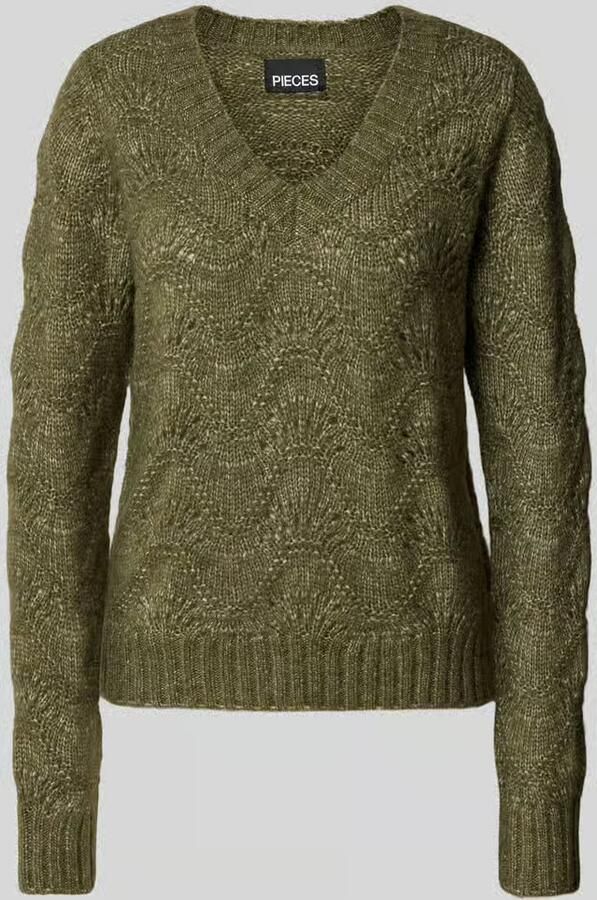 Pieces Regular fit gebreide pullover met herfstmotief model 'BIBBI'
