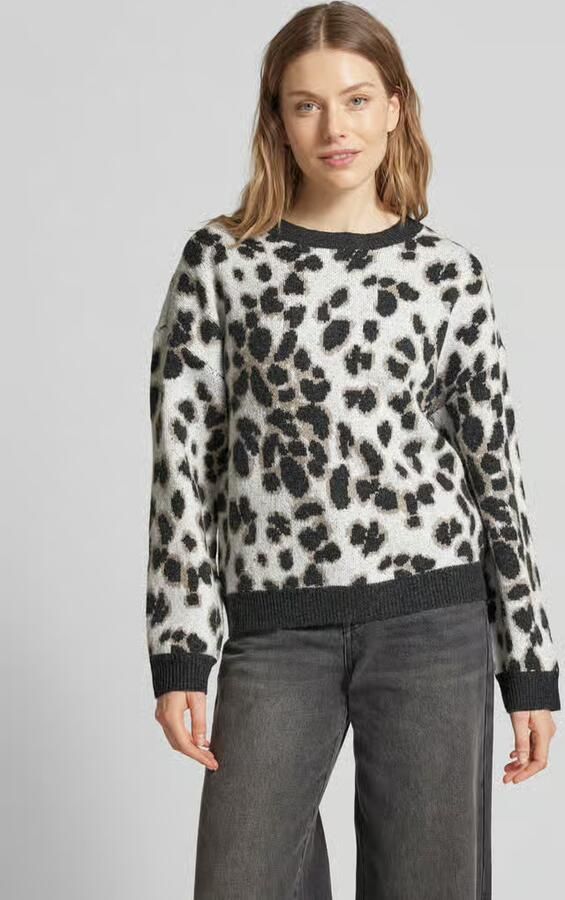 Pieces Regular fit gebreide pullover met dierenprint model 'NANA' - Foto 2