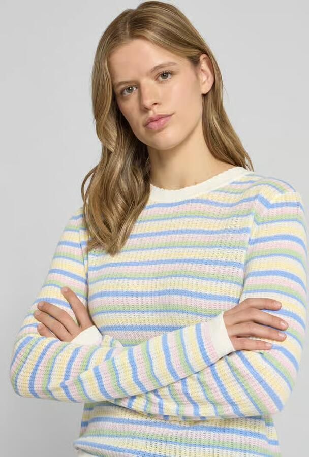 Pieces regular fit gebreide pullover van puur katoen model 'DIANA'
