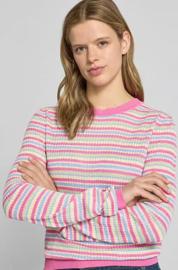 Pieces regular fit gebreide pullover van puur katoen model 'DIANA'