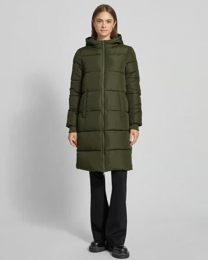 Pieces Regular fit gewatteerde lange jas met storm cuffs model 'BEE' - Foto 2