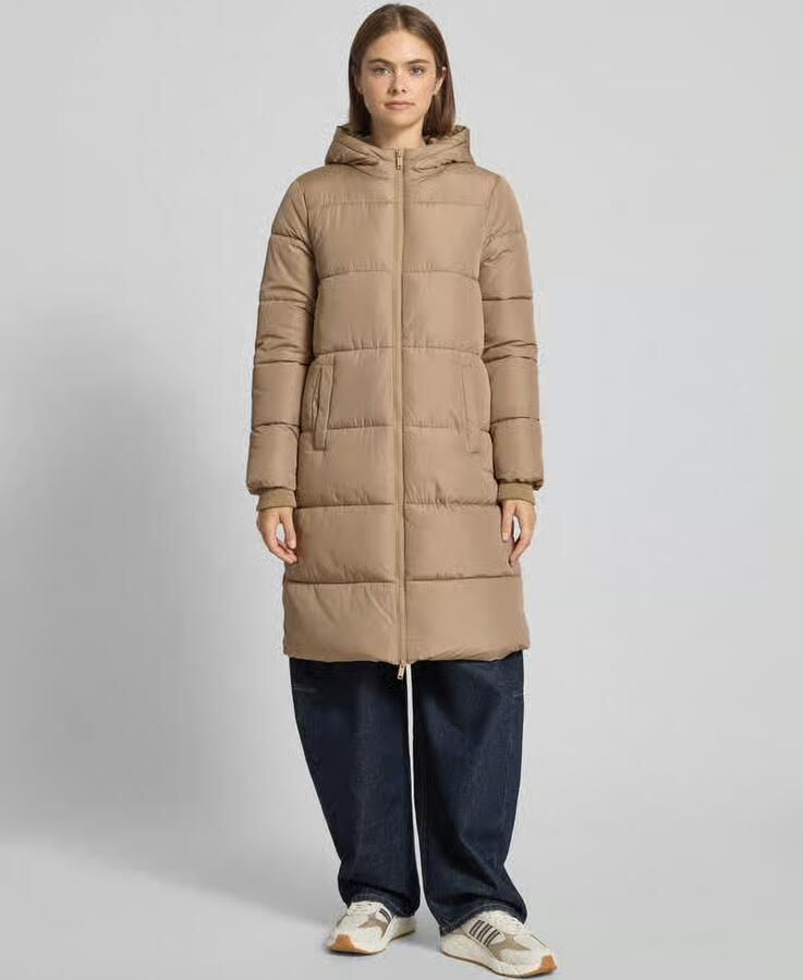 Pieces Regular fit gewatteerde lange jas met aangenaaide capuchon model 'BEE NEW' - Foto 3