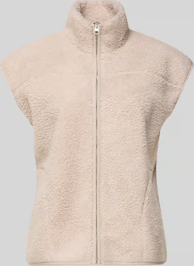 Pieces Comfort fit gilet van teddybont met opstaande kraag model 'SADIA'