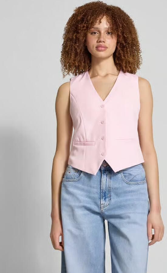 Pieces Slim fit kostuumvest met aangezette zakken model 'BOZZY VEST' - Foto 4