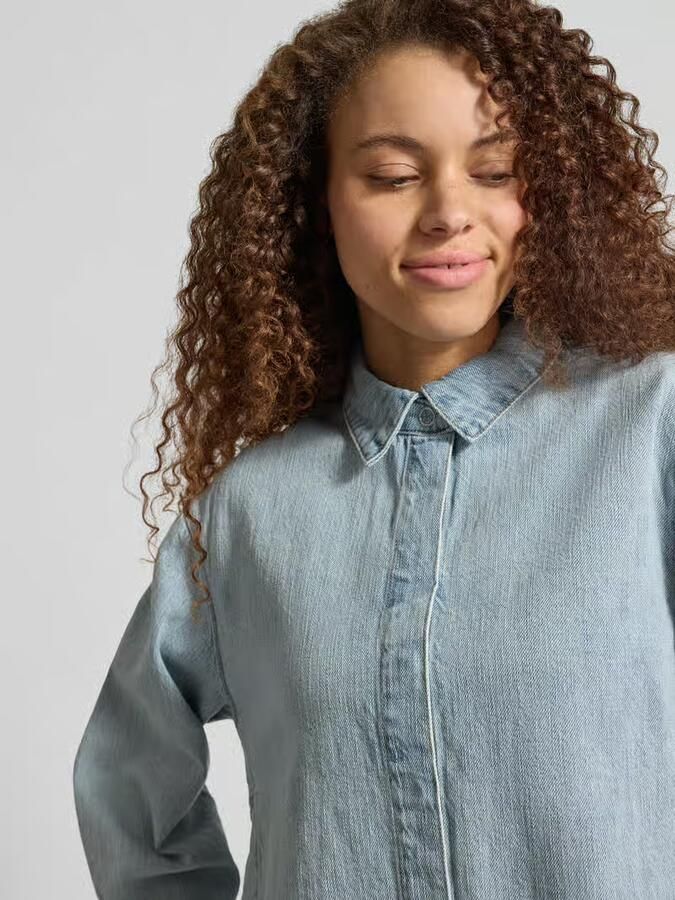 Pieces regular fit jeansblouse van puur katoen model 'GEGGO'