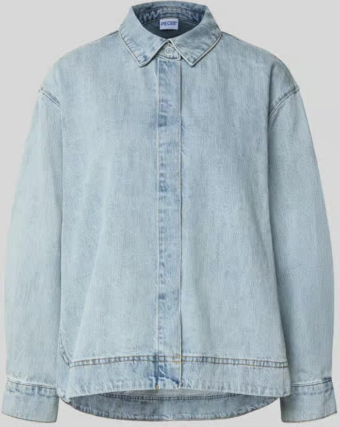 Pieces regular fit jeansblouse van puur katoen model 'GEGGO' - Foto 2