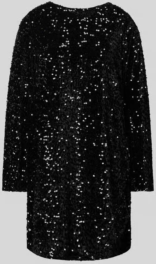 Pieces Regular fit jurk met pailletten en strik model 'KAM' - Foto 2