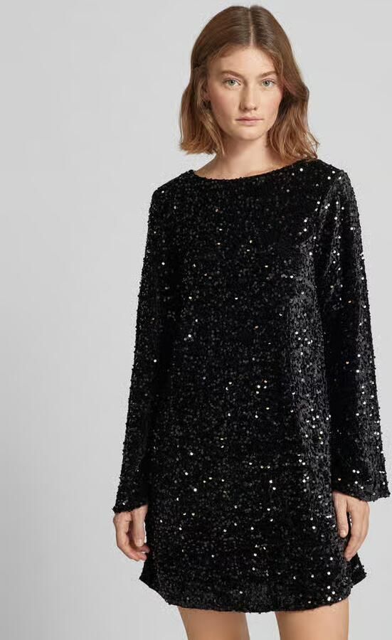 Pieces Regular fit jurk met pailletten en strik model 'KAM' - Foto 3